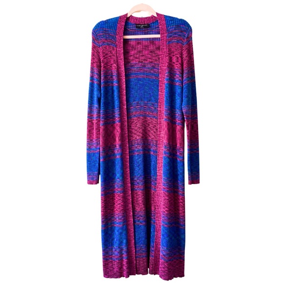 Lane Bryant NWOT Never Worn Long Knit Duster Pink Blue Preppy Cozy Layering - Picture 6 of 6